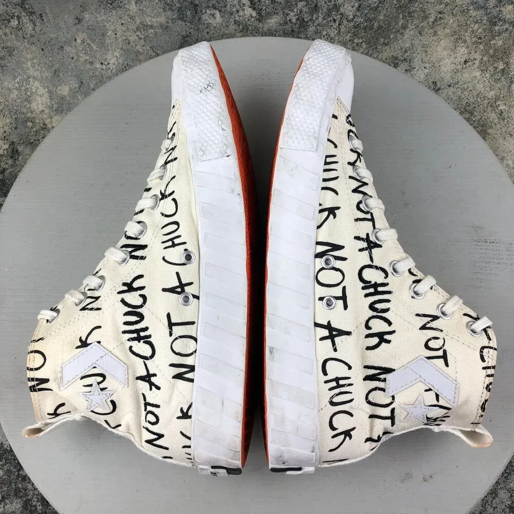 Converse Men's Size 10.5 70 Hi UNT1TL3D Not A Chuck White Sneakers Shoes - Picture 8 of 14